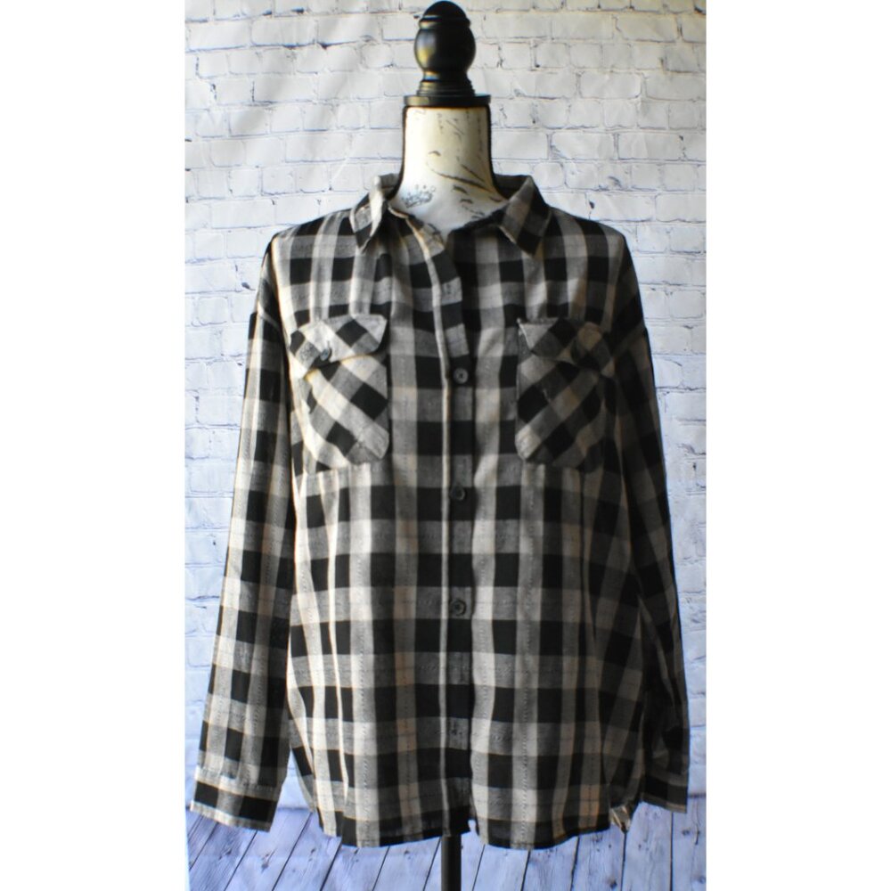 BKE Boyfriend Flannel Shirt Size S | Plaid Button-Up Oversized Top